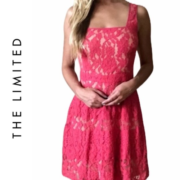The Limited Dresses & Skirts - The Limited Pink Coral Lace Sleeveless Dress 6